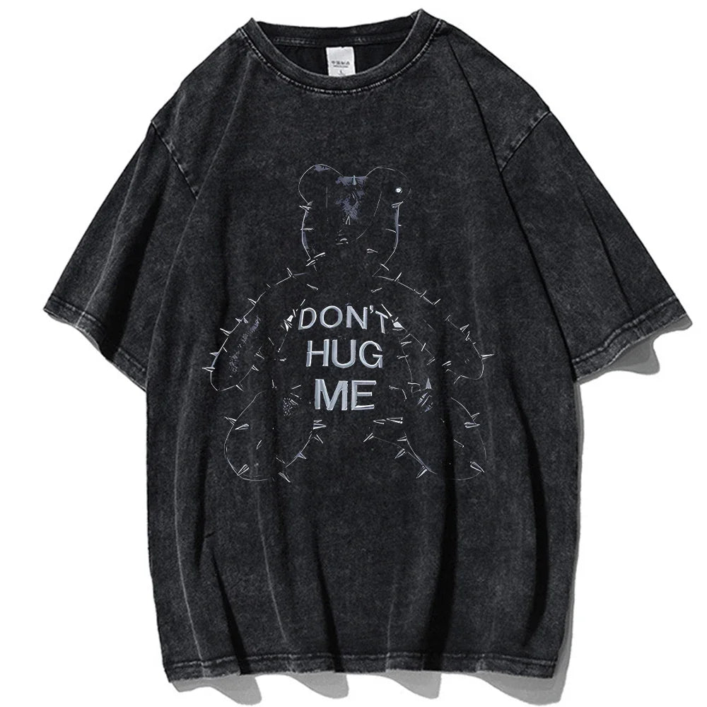 Gothic Printed T Shirts Summer Cotton Vintage Acid Wash T-Shirt Tees Hip Hop Streetwear Harajuku Men's TShirt Women Casual Tops