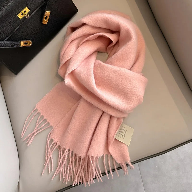 Winter Narrow Scarf 28 Color 100% Wool Scarf Hot Selling Solid Color Scarf Men's and Women's Universal Warm and Cold proof Scarf - trendingshoping.com