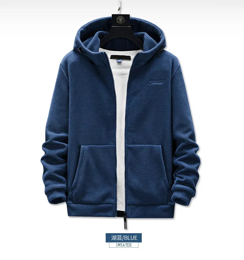 Men’s Heavyweight Fleece Hoodie Thick Lined Full Zip Outdoor Warm Jacket for Winter Unisex