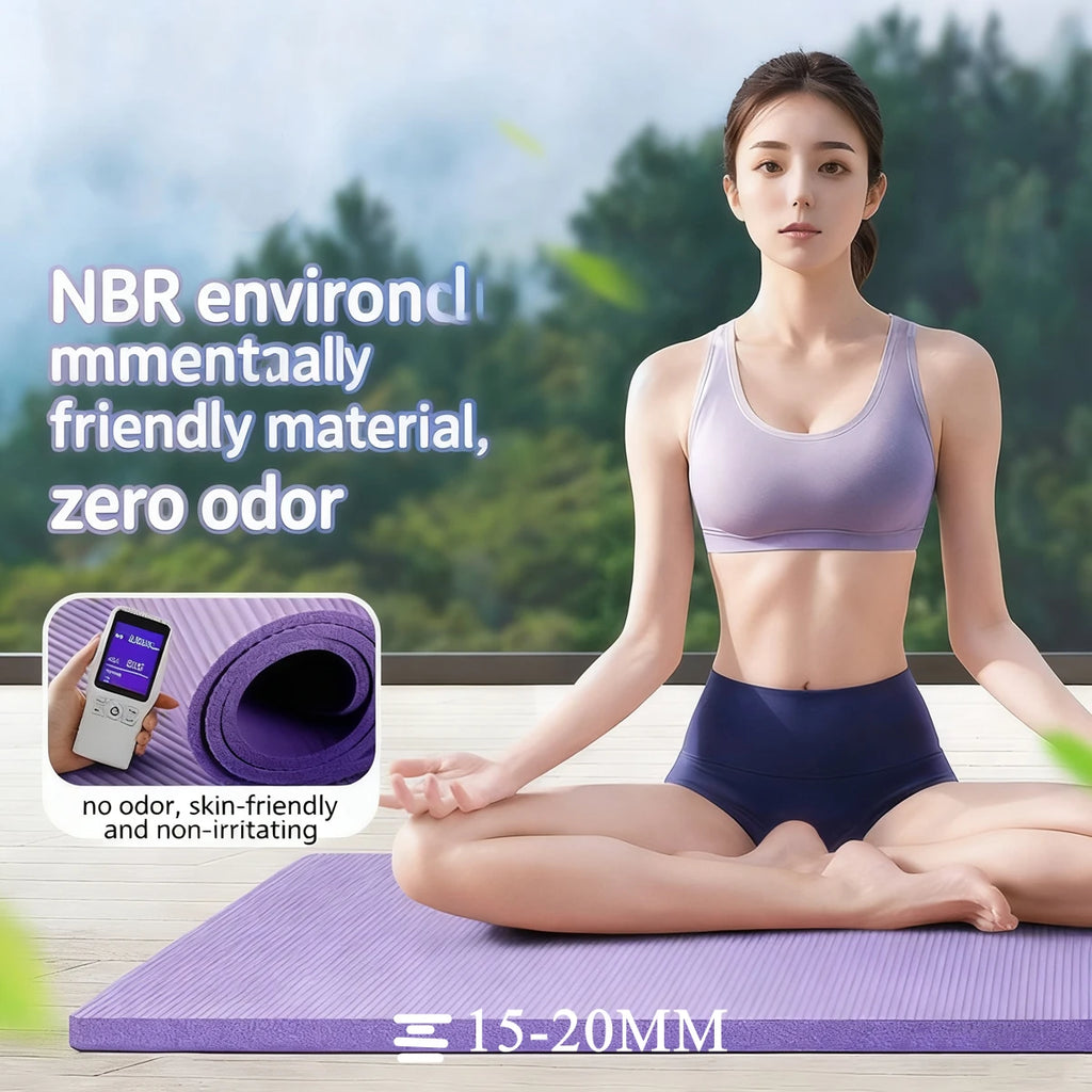 Thick Yoga Mat 15mm 20mm Anti Slip Fitness Exercise Mat for Yoga Pilates Gym 183×60cm