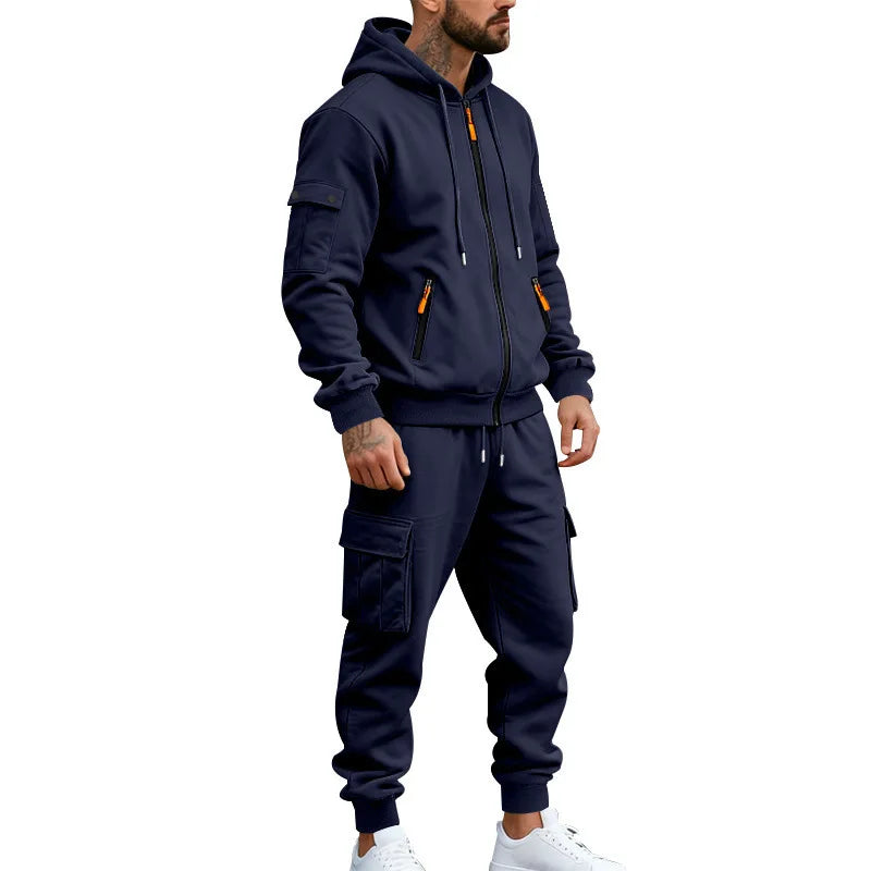 Men’s Winter Heavy Fleece Zip-Up Hoodie – Warm Casual Sportswear