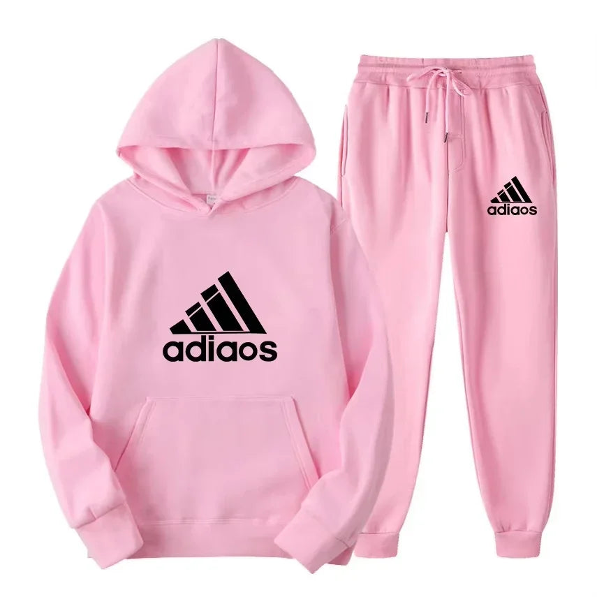 Autumn-Winter Warmth-Enhanced Comfortable Leisure Fitness Sports Set: Two-piece set including hooded sports shirt and joggi