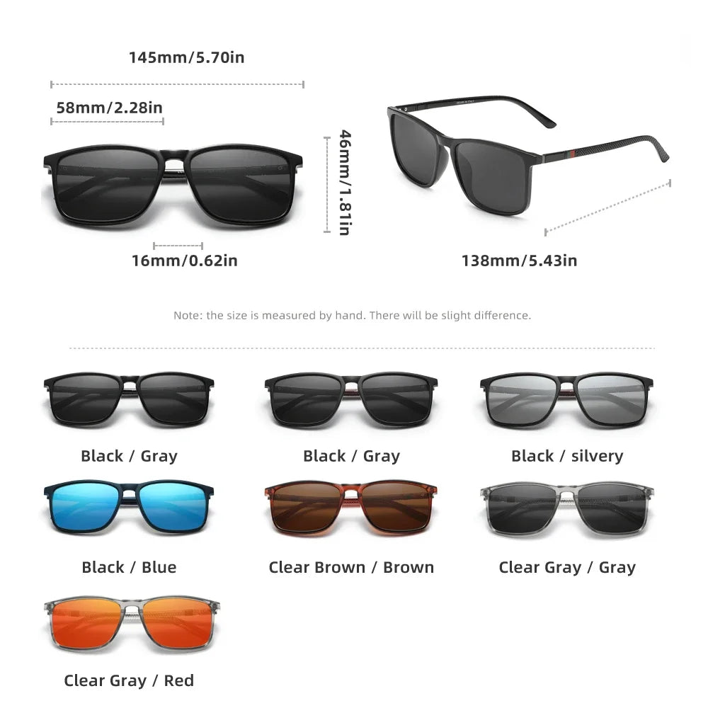 RBsunny Retro Sunglasses for Men & Women – UV400 Polarized Rectangle Glasses for Outdoor, Fishing & Driving