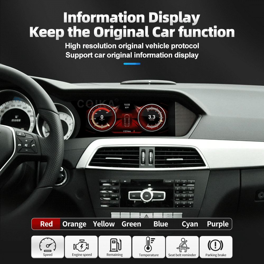 8.8" Display Touch Screen Android Radio Car Head Unit For Mercedes C Class W204 2011-2014 BT WIFI GPS Navi Wireless Carplay Auto - trendingshoping.com