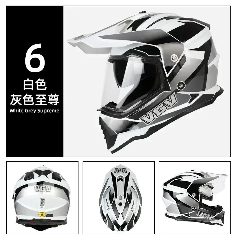 Motocycle Helmet MTB ATV Motocross Cascos Carbon Fiber Pattern Off-Road helmet Dual Lens Capacete Casco moto DOT Certification