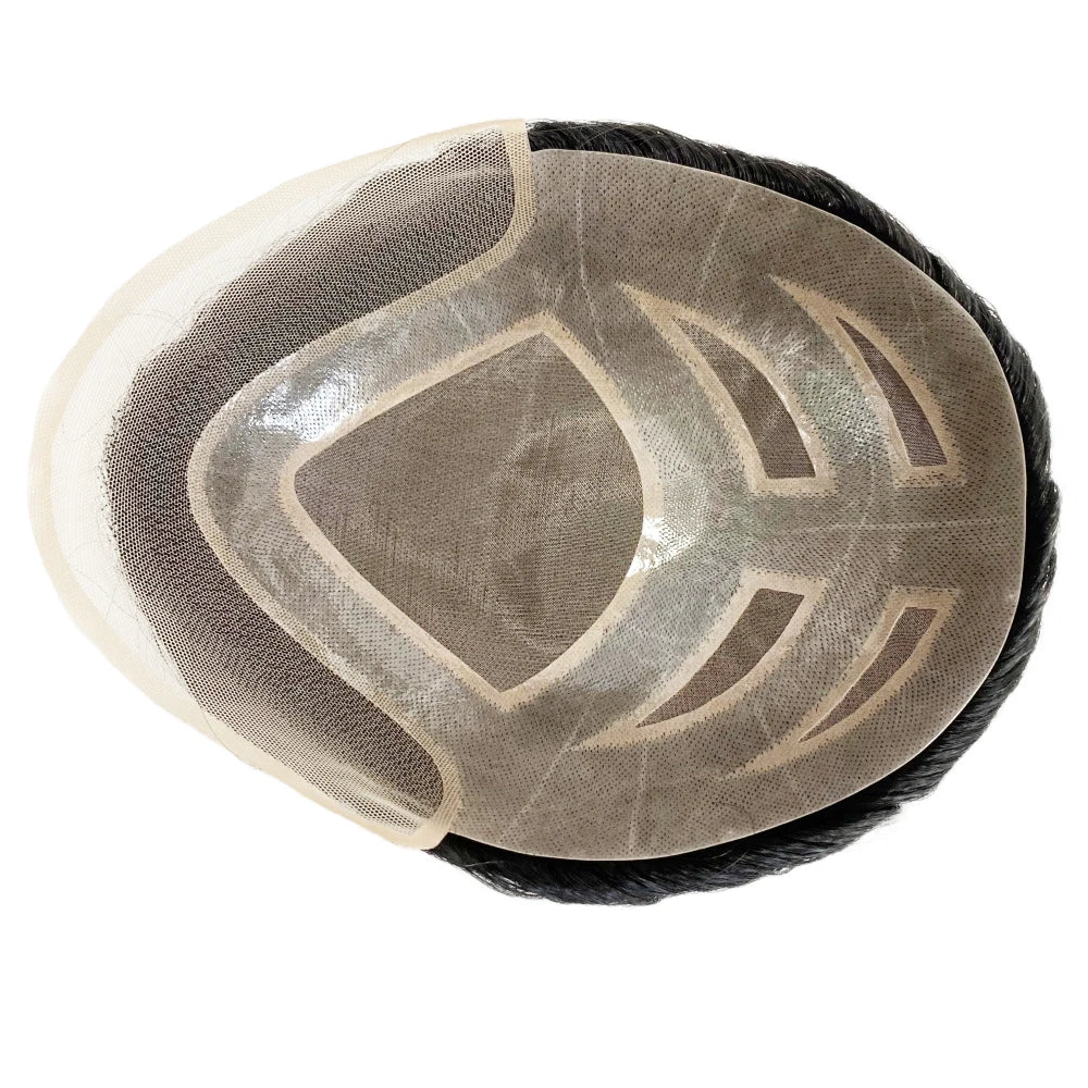 FPM Toupee For Men Hair Pieces 10x8" Men Toupee Human Hair Replacement System for Men Hair Prosthesis Men Hair Patch Units