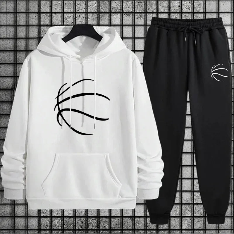 Men's 2-Piece Urban Sportswear Set - Casual Autumn & Winter Hoodie and Joggers Suit