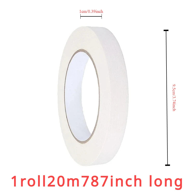 White Masking Tape 20M | Adhesive Painter’s Tape for DIY, Craft & Painting