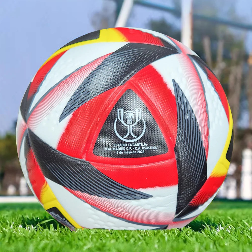 Official Match Soccer Ball - Size 5 Seamless PU Material Training Football - White/Black
