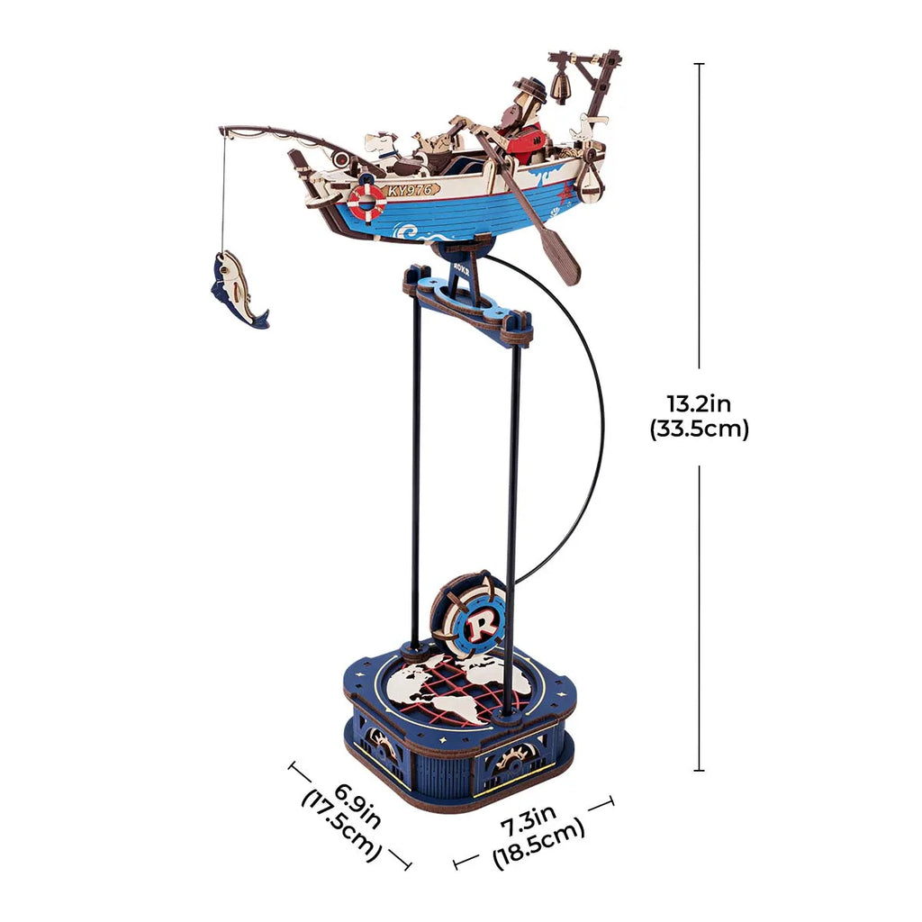 Robotime Rokr Gravity Swing Model Building Kit 3D Wooden Puzzle kit Sky Captain kit Ocean Fisher kit Best Gifts for Adults Teens - trendingshoping.com