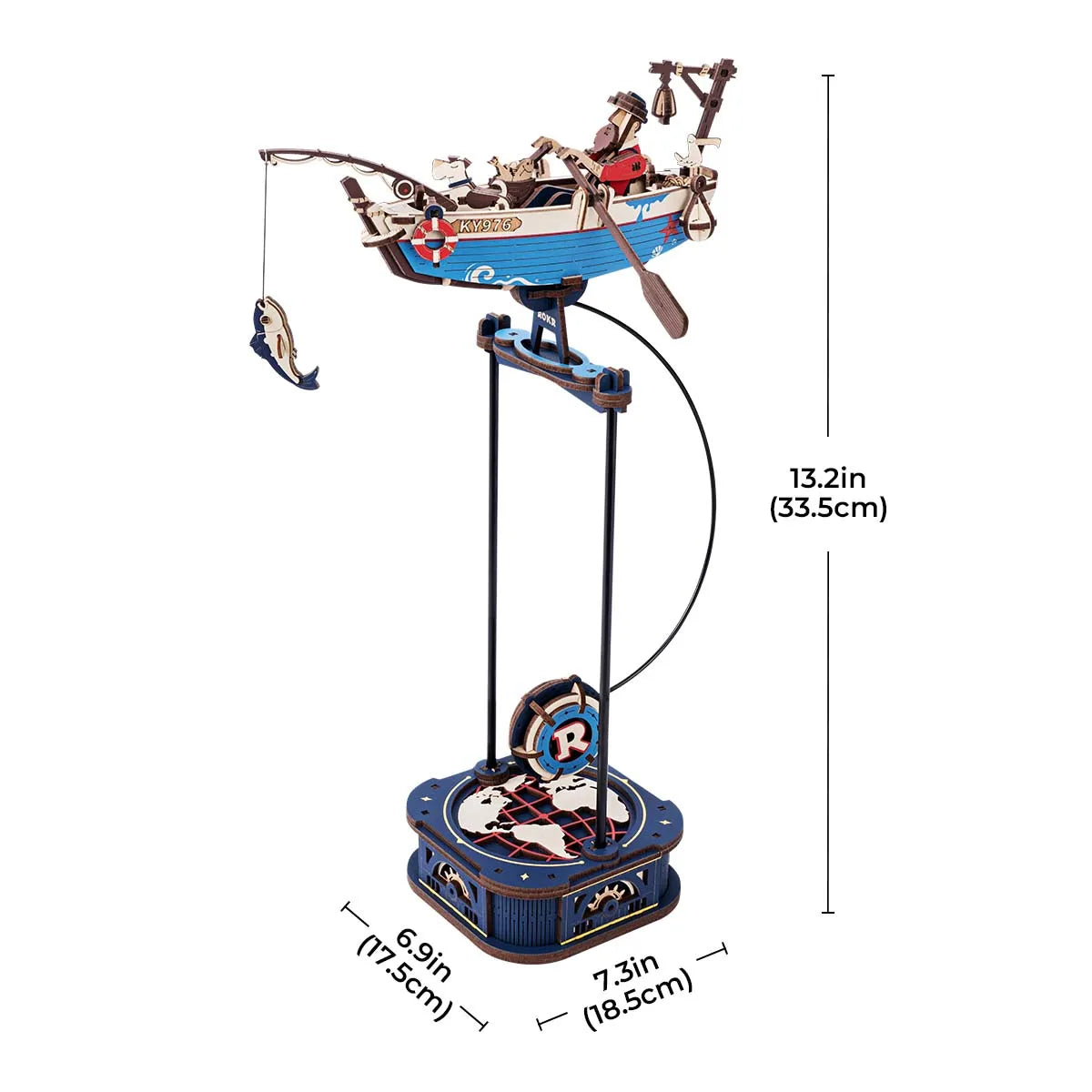 Robotime Rokr Gravity Swing Model Building Kit 3D Wooden Puzzle kit Sky Captain kit Ocean Fisher kit Best Gifts for Adults Teens - trendingshoping.com