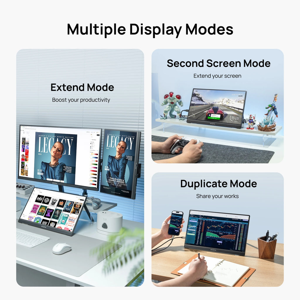 ARZOPA 15.6 inch Portable Monitor FHD 1080P IPS USB-C Mini-HDMI External Second Screen for Mac Laptop PC Switch Xbox PS4/5 Xbox - trendingshoping.com