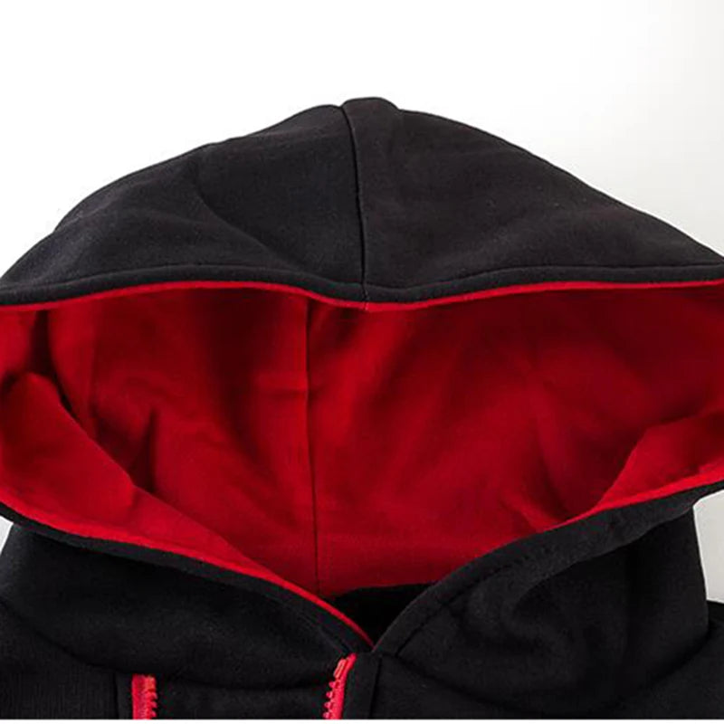 Men Long Sleeve Zipper Hoodie Pullover Sweatshirt