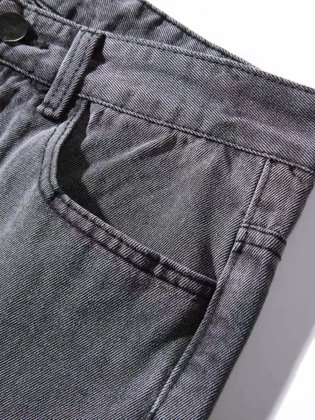 Men Comfortable Straight Casual Jeans Male Soft Baggy Outside Denim Pants Classic Elastic Waist Solid Office Work Denim Trousers - trendingshoping.com