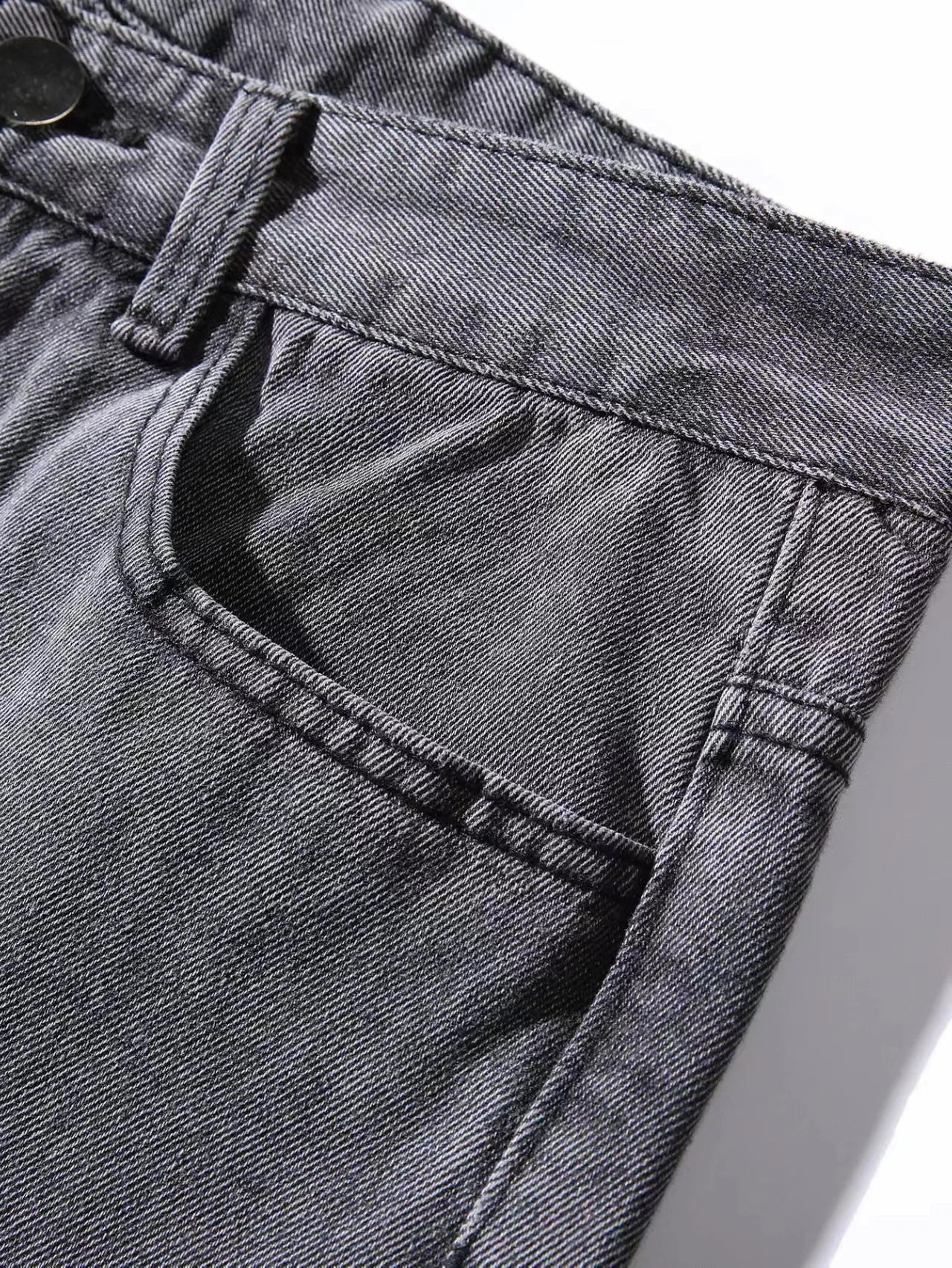 Men Comfortable Straight Casual Jeans Male Soft Baggy Outside Denim Pants Classic Elastic Waist Solid Office Work Denim Trousers - trendingshoping.com