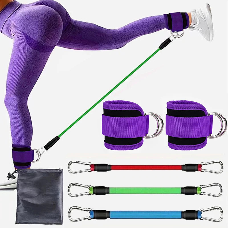 Resistance Band Set Workout Exercise Equipment Ankle Straps Fitness Yoga Elastic Bands for Home Gym Men and Women Sport