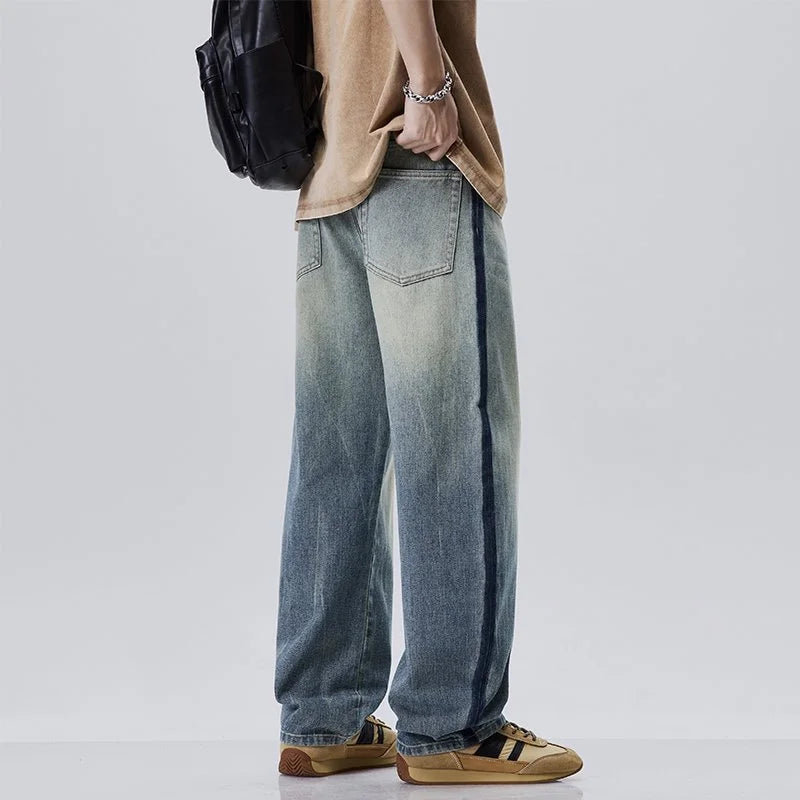 Men's Relaxed Fit Straight Jeans - Blue  Denim