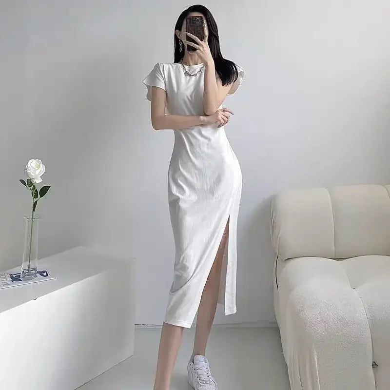 White Dresses for Women 2025 Woman Dress Clothes Midi X New in Chic and Elegant Pretty Cheap Casual Y2k Outfits Harajuku