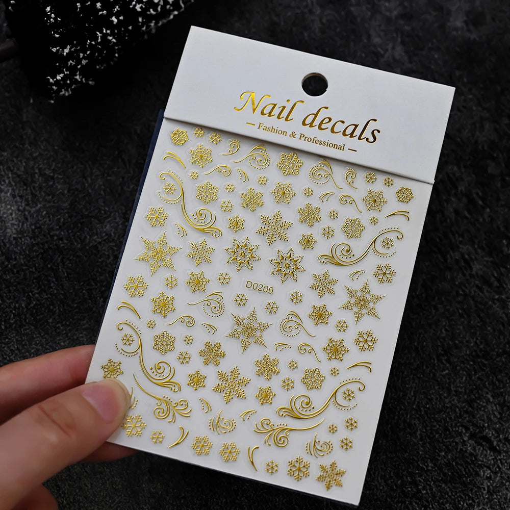 Christmas Santa Claus Elk Nail Art Stickers Snowman/Snowflake Cartoon Sliders