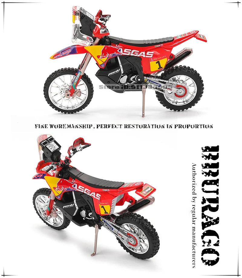 Bburago 1 18 Scale Red Bull KTM 450 Rally 2018 Alloy Die Cast Motorcycle Model Licensed Collectible