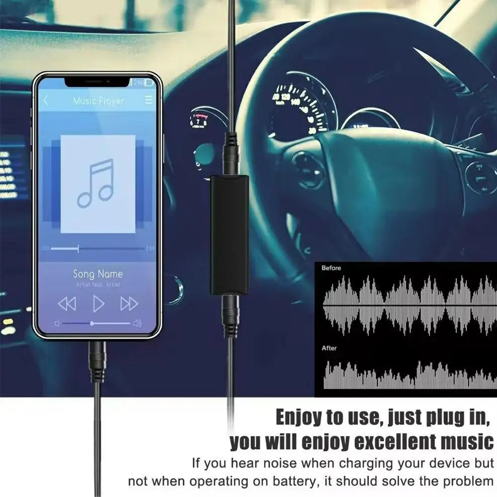 Speaker Line  Aux Audio Noise Filter Ground Loop Noise Isolator Eliminate for Car Stereo Audio System Home Stereo