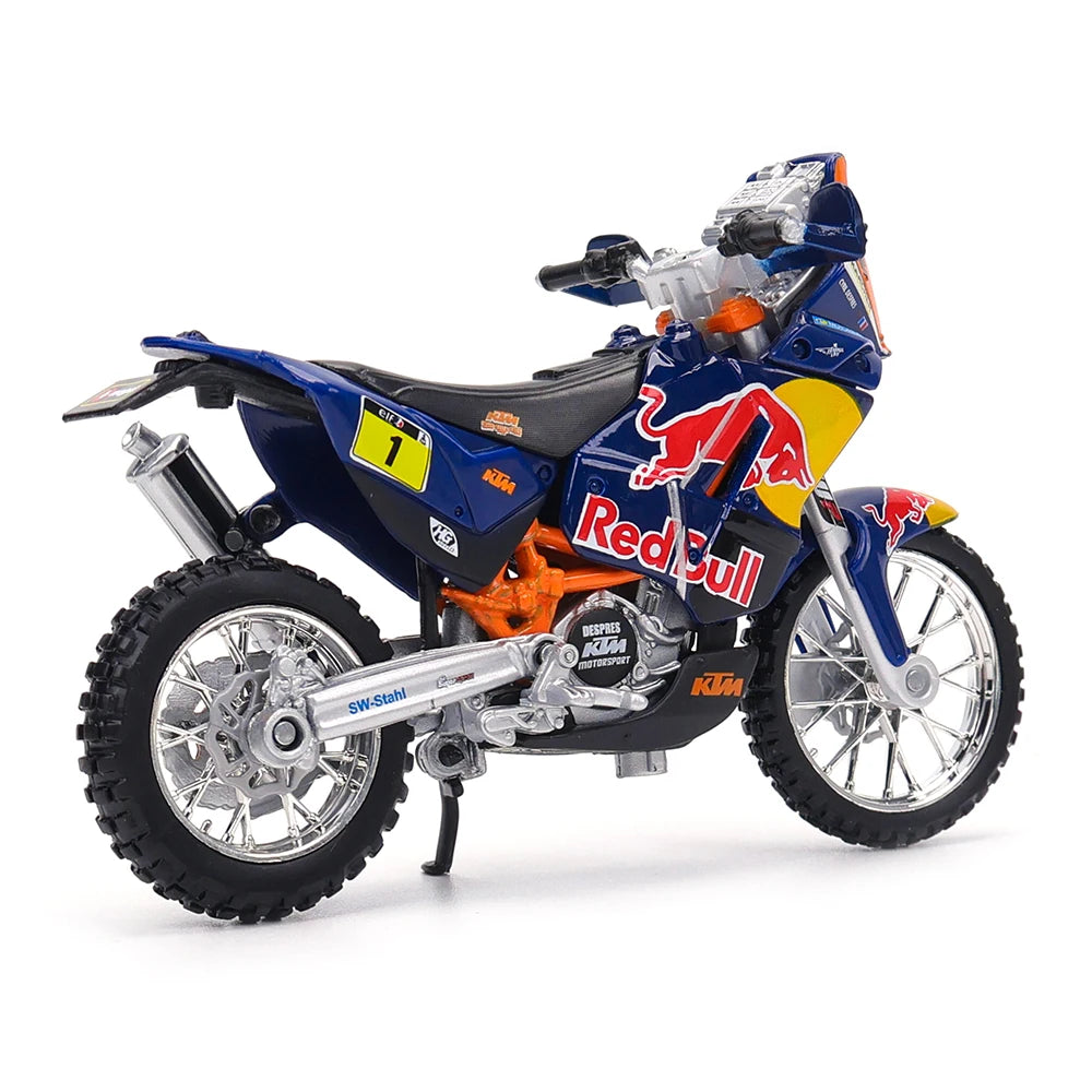 Bburago 1 18 Scale Red Bull KTM 450 Rally 2018 Alloy Die Cast Motorcycle Model Licensed Collectible
