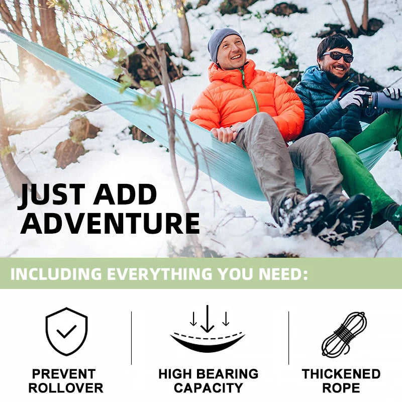 Outdoor Camping Hammock Portable Hammock Single or Double Hammock Camping Accessories Indoor Garden Yard Hammock Swing Travel