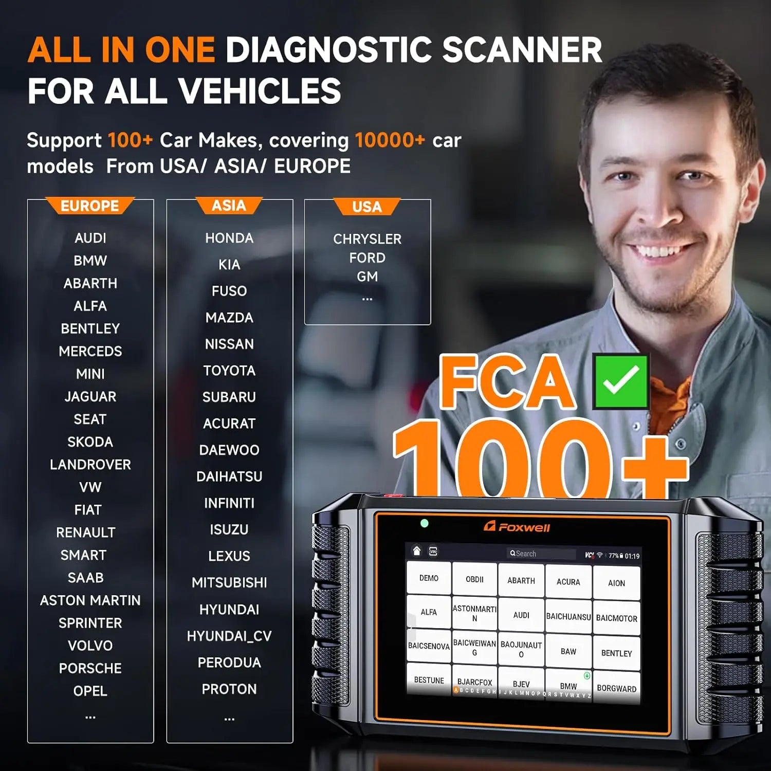 FOXWELL NT726 OBD2 Scanner All System Bidirectional Scan Tools Code Reader 12 Reset DPF TPMS SAS OBD 2 Car Diagnostic Scan Tool - trendingshoping.com