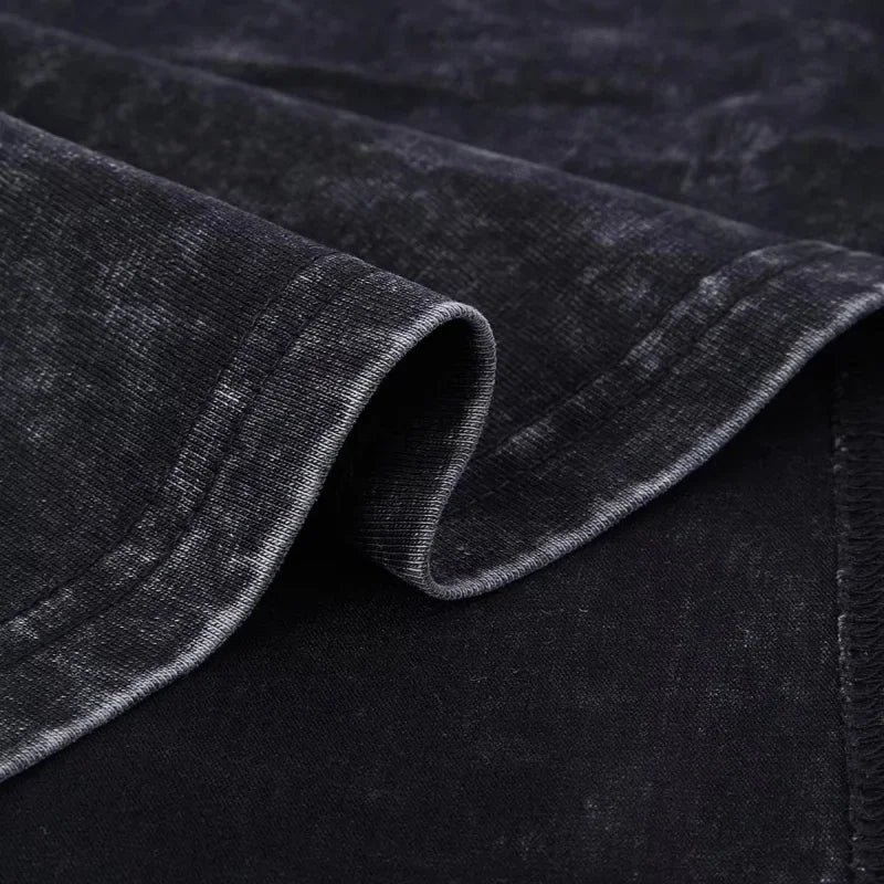 Men’s Oversized Gym T-Shirt Short Sleeve O-Neck Fitness Washed Acid Look Top High Quality 2025 Style