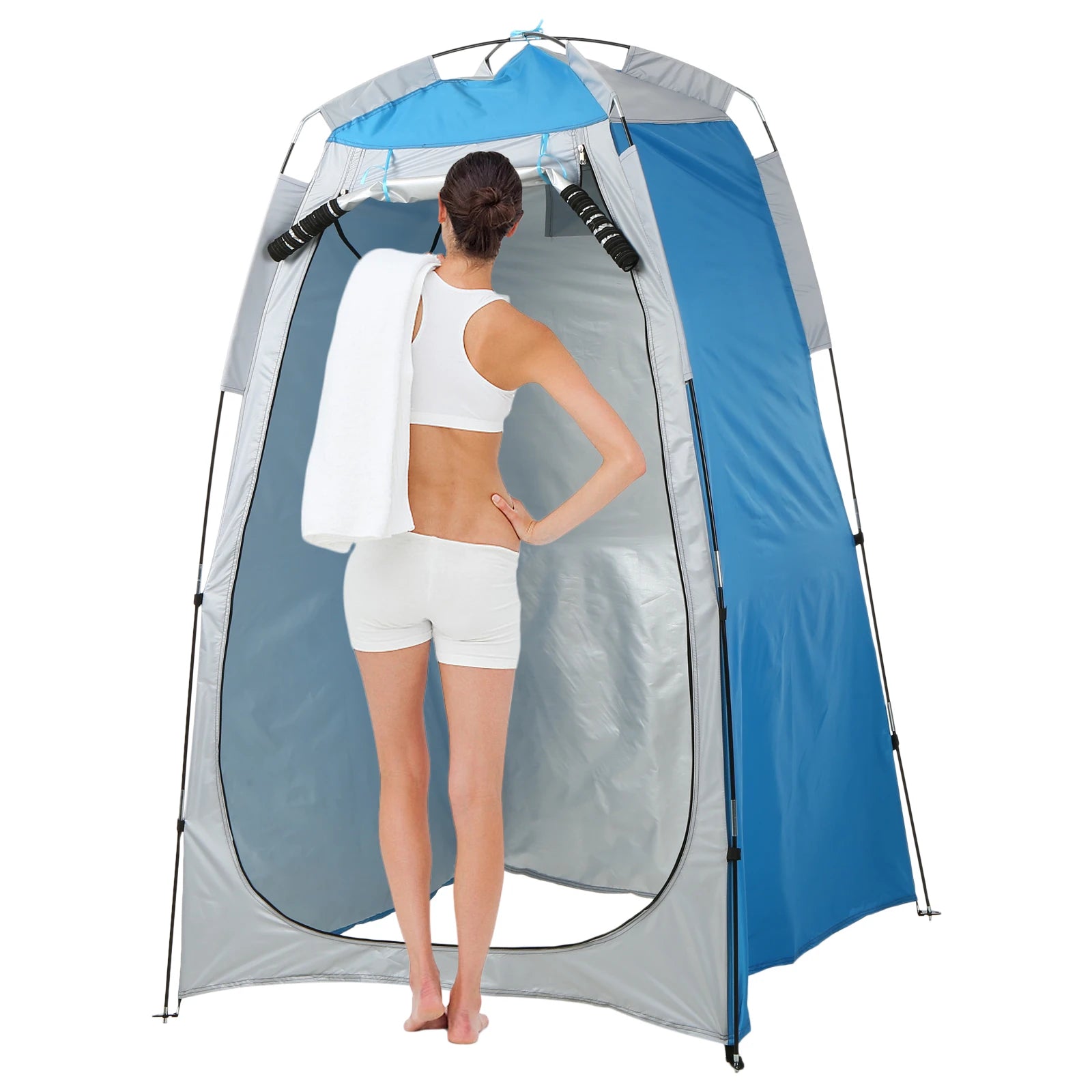 Portable Beach Shower Toilet Changing Privacy Tent With Window Sun Rain Outdoor Camping Shelter