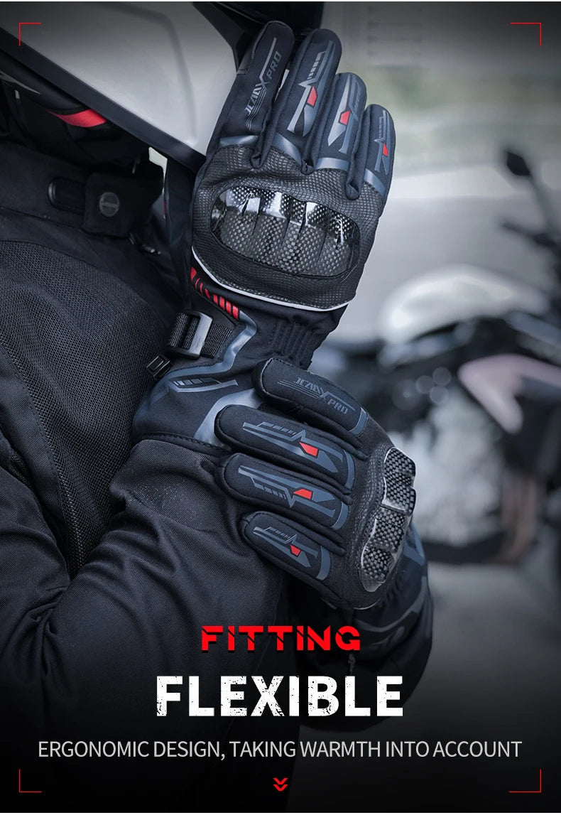 Warm Winter Riding Gloves Waterproof Thickened Insulation & Hard Knuckle Protection | Motorcycle & Bike Gloves (Great Present)