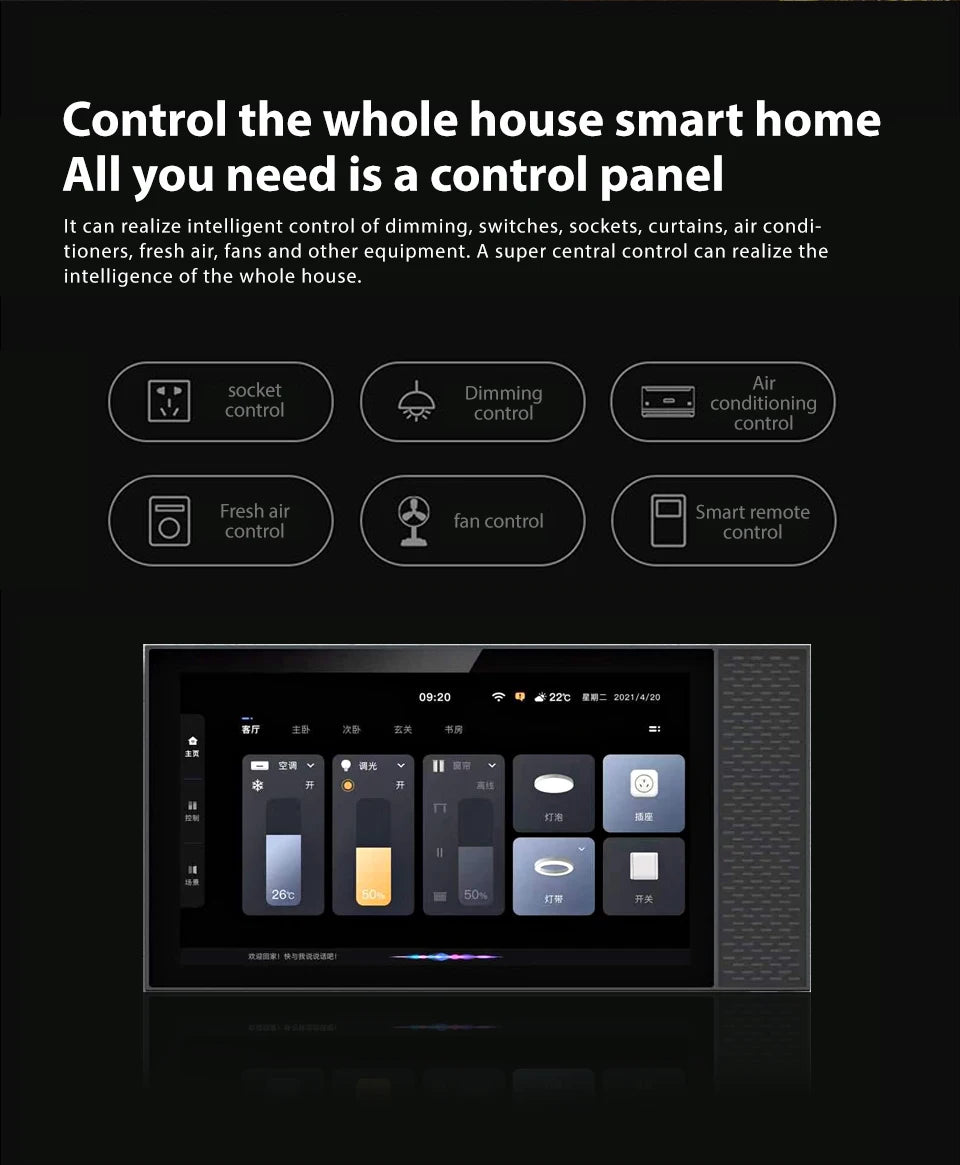 Tuya Smart Home Control Panel Controls All Tuya Smart Products Such As Home Smart Speakers and Lights Smart Home Automation