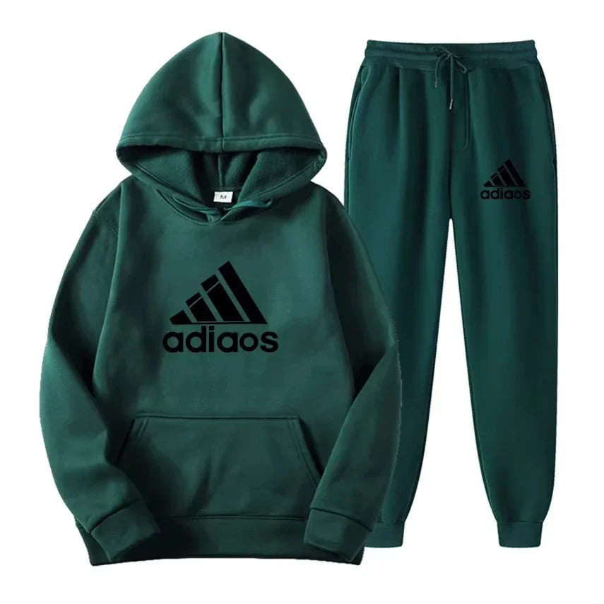 Autumn-Winter Warmth-Enhanced Comfortable Leisure Fitness Sports Set: Two-piece set including hooded sports shirt and joggi