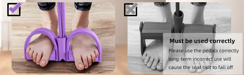 4 Level Resistance Band Tensioner Non Slip Handle Fitness Equipment for Abdominal and Yoga Training