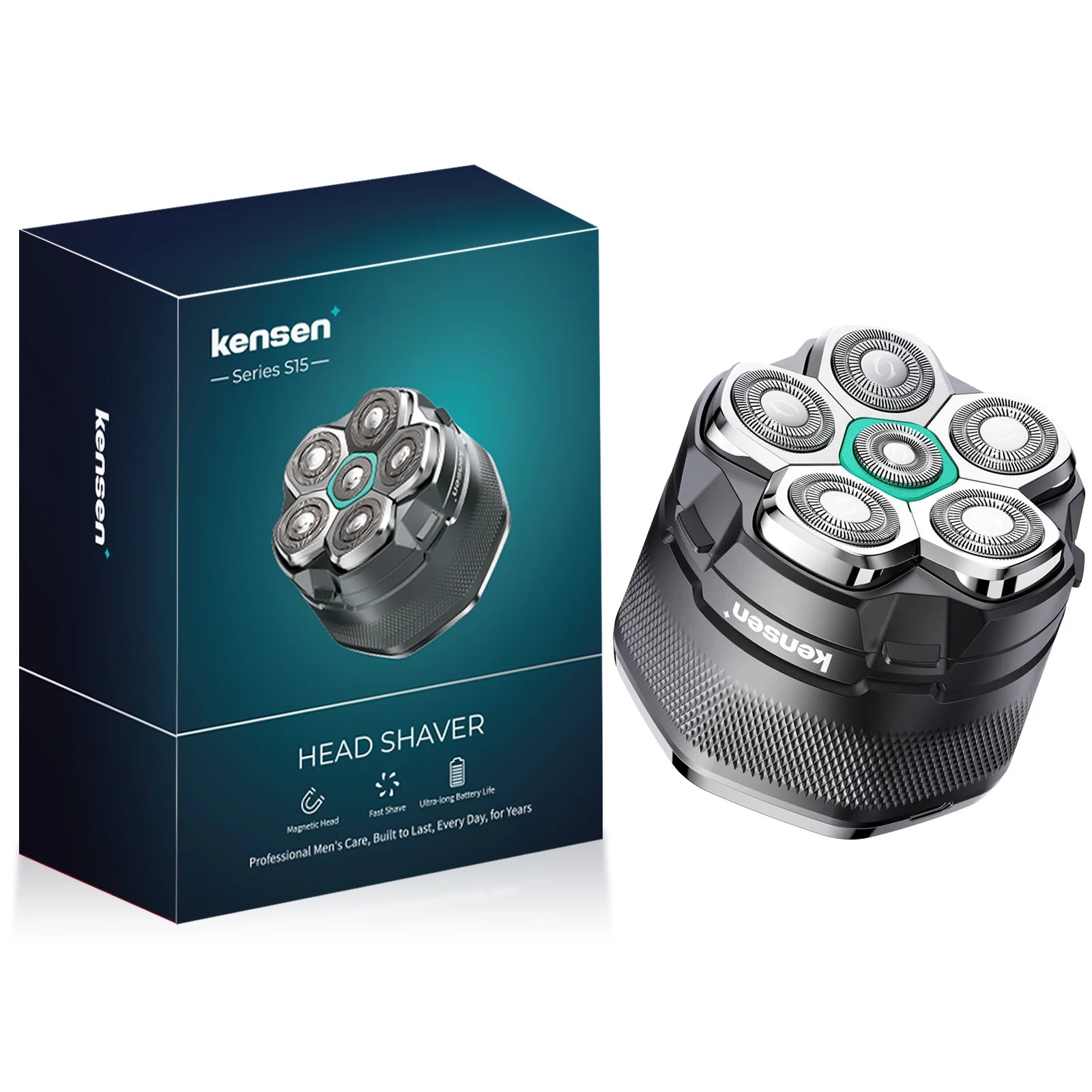 KENSEN Electric Head Shaver for Bald Men 6D Magnetic Razor Hair Trimmer USB Rechargeable LED Display Wet/Dry Shave Beard Shaver - trendingshoping.com