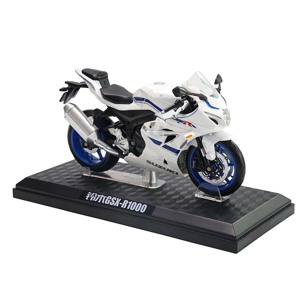 MSZ CCA 1:12 SUZUK GSX-R1000 with base alloy die-cast car motorcycle model, toy gift giving, die-cast static motorcycle model