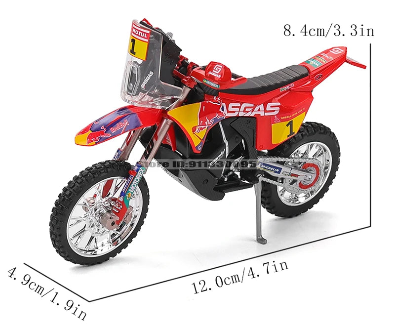 Bburago 1 18 Scale Red Bull KTM 450 Rally 2018 Alloy Die Cast Motorcycle Model Licensed Collectible