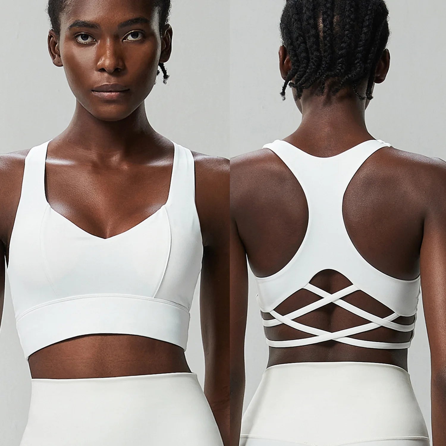 Women’s High-Impact Sports Bra - Buttery Soft Push-Up Gym Crop Top for Yoga & Fitness