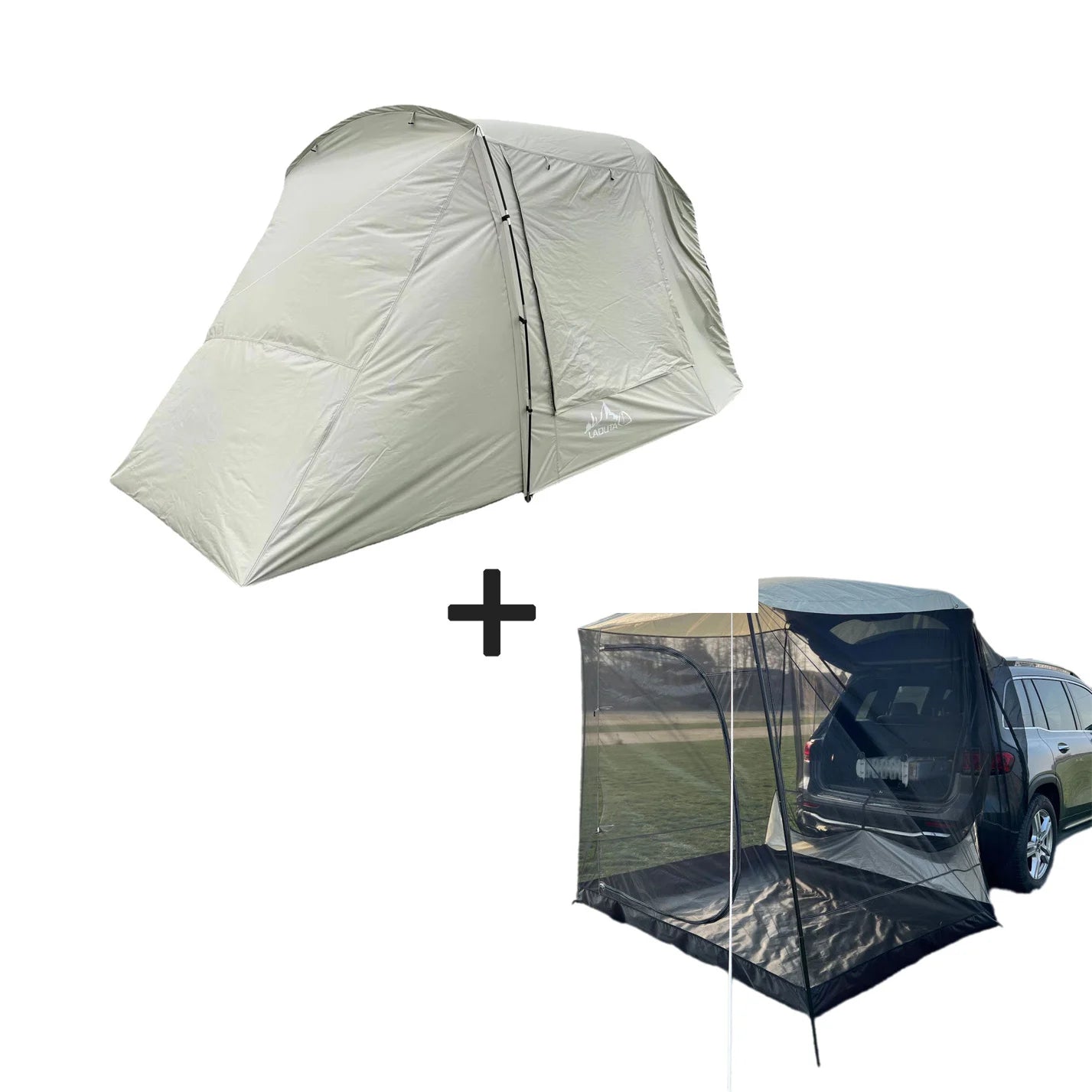 Lohascamping Portable Waterproof SUV Tail Car Docking Tent For 3 To 4 People Large Dome Sunshade Tunnel Style Tent