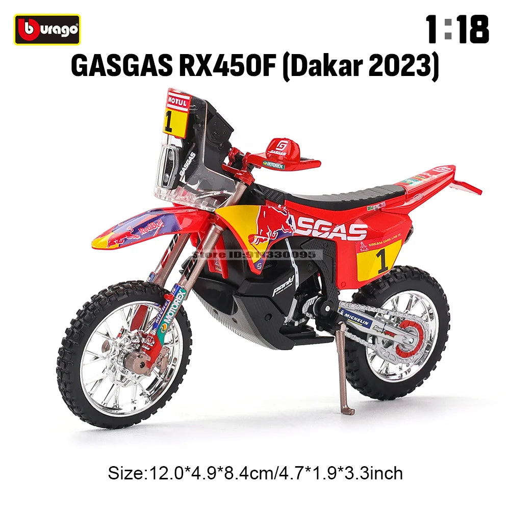 Bburago 1 18 Scale Red Bull KTM 450 Rally 2018 Alloy Die Cast Motorcycle Model Licensed Collectible
