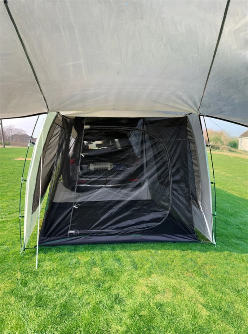 Lohascamping Portable Waterproof SUV Tail Car Docking Tent For 3 To 4 People Large Dome Sunshade Tunnel Style Tent