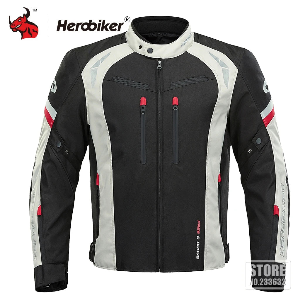 Motorcycle Jacket Waterproof Cold Proof Four Season Motocross Windproof Riding Protective Gear Black