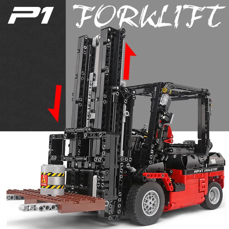 MOULD KING 13106 Technical Car Toys The MOC-3681 APP&RC Custom Forklift Truck Model Building Blocks Bricks Kids Christmas Gift - trendingshoping.com