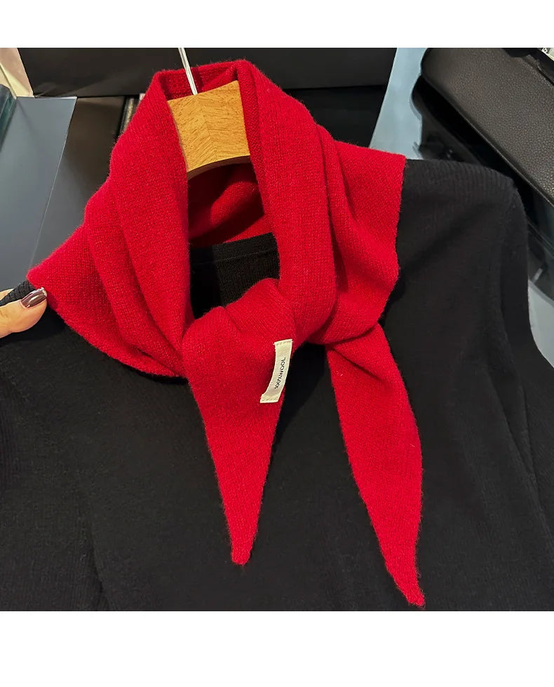 100% Wool Winter Scarf For Women Long Warm Cashmere Scarves Hijab Solid Lady Shawl Wrap Female Pashmina Bandana Head Scarfs New