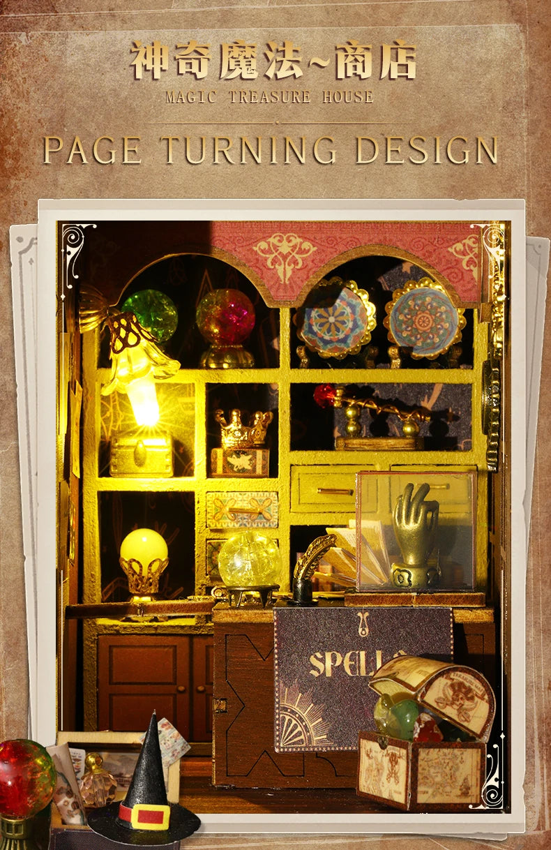 DIY Miniature Magic Treasure House Book Nook