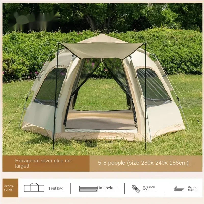 Outdoor Camping Fully Automatic Tent For Travel Beach Use 3 To 4 Person Party Tent