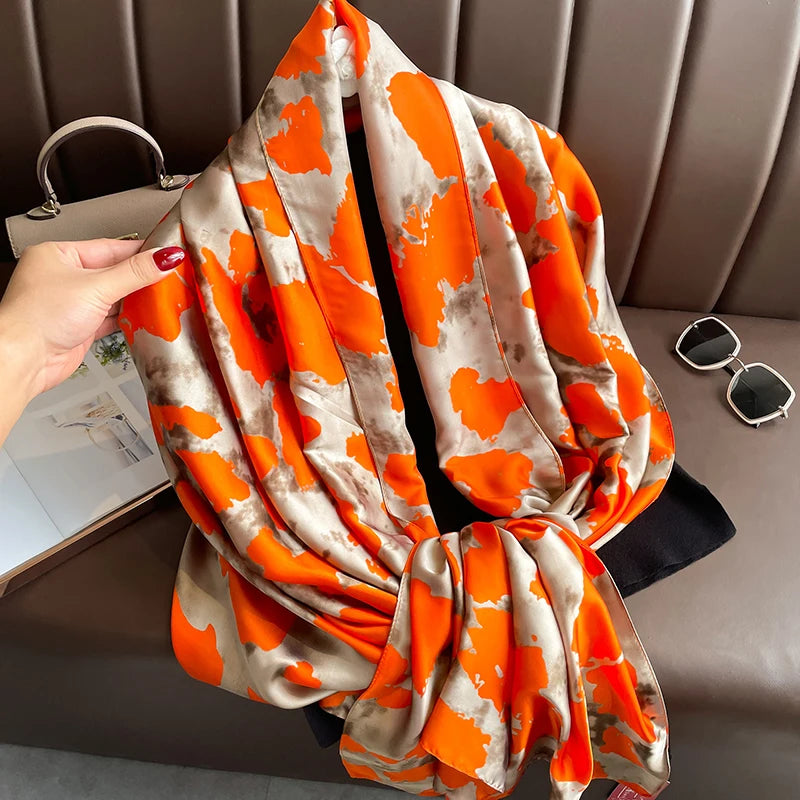Spring Scarf Women's Luxury Design Polyester Material Soft Shawl Beach Scarf