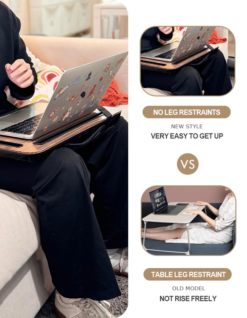 Laptop Desk Lazy Person Laptop Desk Portable With Handheld Ipad Slot Phone Slot Suitable For Bed Sofa Car - trendingshoping.com