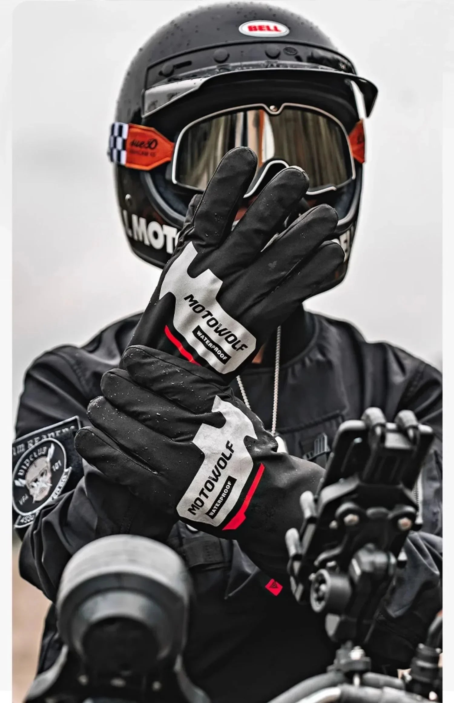 Autumn Winter Motorcycle Riding Gloves Waterproof Rainproof Cover Windproof Warm Motorbiker Racing Rider Accessories Men Women