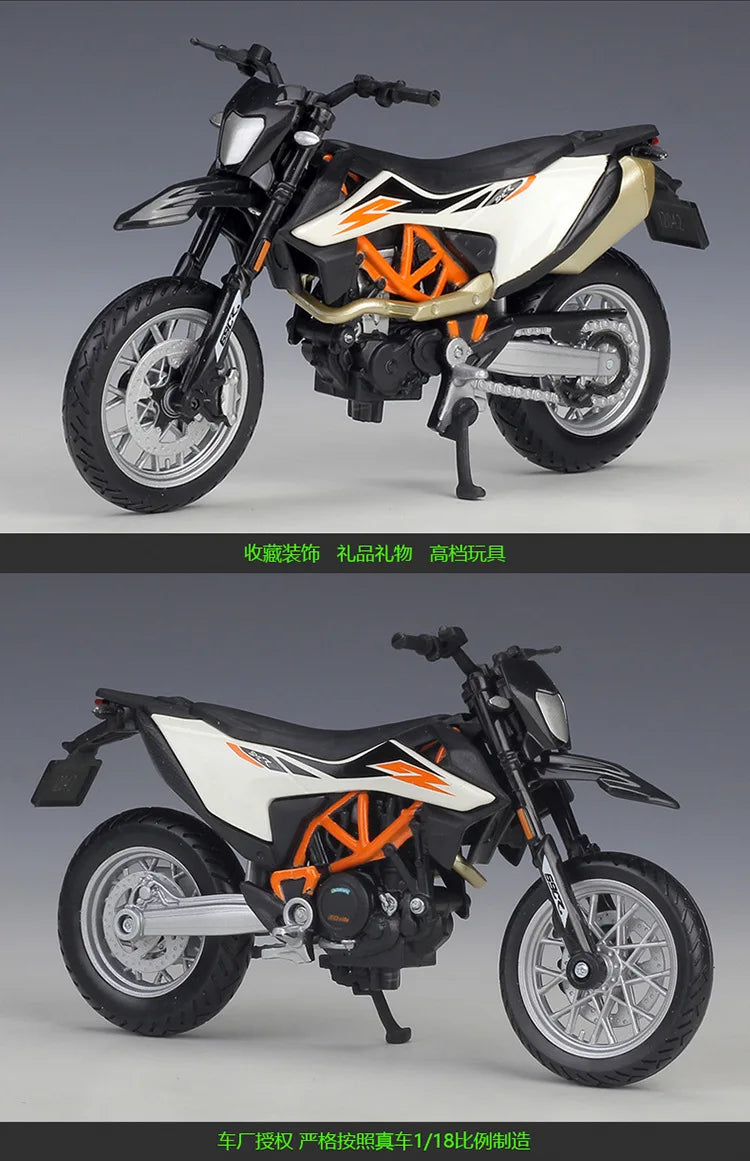 Maisto 1:18 Ktm 690 Smc R Simulation Alloy Motorcycle Model With Base
